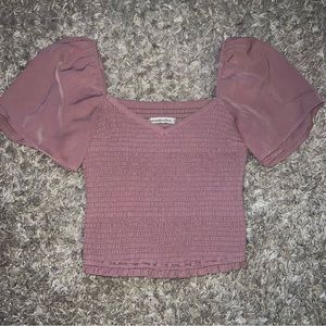 Flutter sleeve smocked top